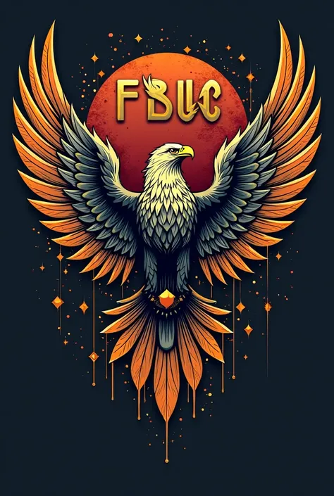 An eagle design in the background with the initials F B U C which stand for Beltranist front united for change 