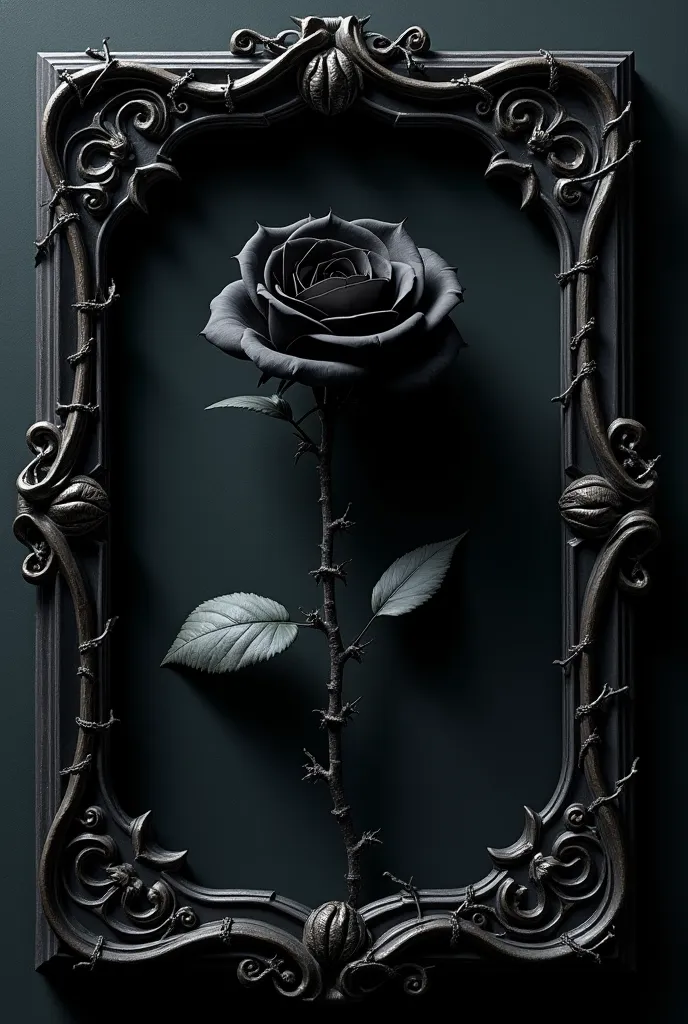 Create a black rose frame for a book 