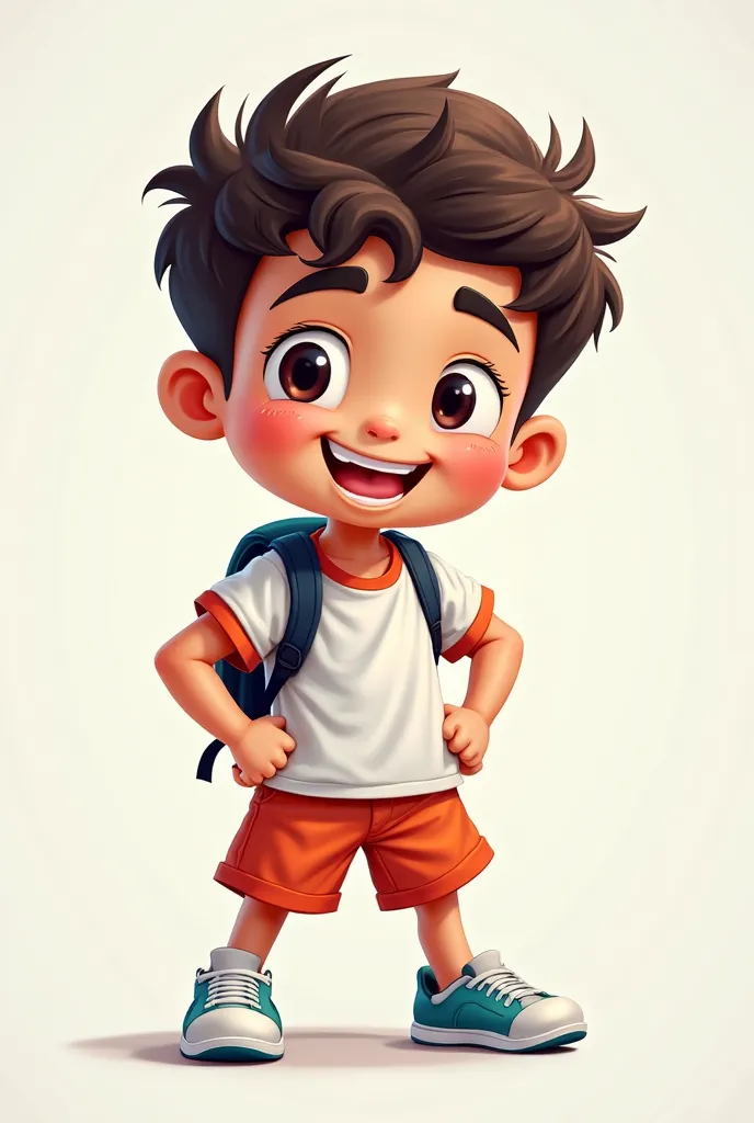 a happy cartoon sporty chibi boy in 10x10 aspect ratio


