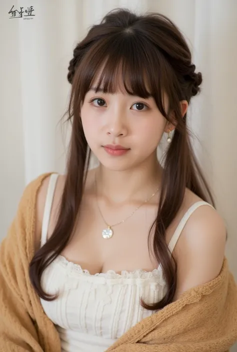 (tiny petite body: 1.6), (round face babyface: 2.5), (fat round face: 2), (straight bangs), (very long straight hair: 1.3), (eye contact), (low twintails: 1.3),  (cleavage: 1.3), (chinese girl), (primary school girl: 1.5),