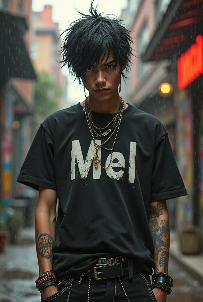 Rocker boy with the phrase MEL t-shirt