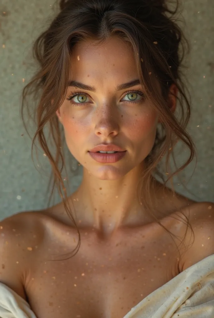 Woman with green eyes and beautiful body