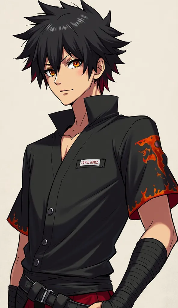 Name: Hiroshi “Hiro” Tenma

Hiro is a fearless and headstrong warrior with unruly jet-black hair, streaked with crimson at the tips, and deep amber eyes that gleam with unwavering determination. His face is marked by a faint scar over his left eyebrow, a s...