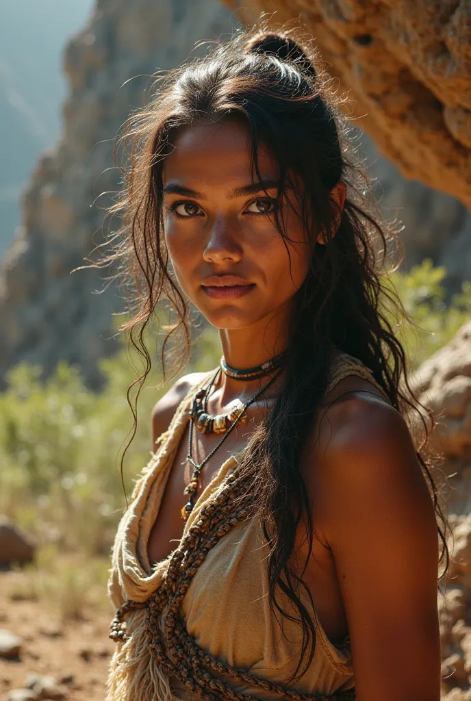 Photos of 20-year-old girl in stone age style 