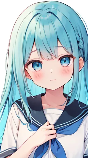 อะนิเมะ girl with blue hair and blue eyes wearing a white shirt, มิคุเด้โย, cute girl อะนิเมะ visual, อะนิเมะ moe art style, อะนิเมะ girl with teal hair, young อะนิเมะ girl, extremely cute อะนิเมะ girl face, อะนิเมะ best girls, อะนิเมะ , cute อะนิเมะ face,...