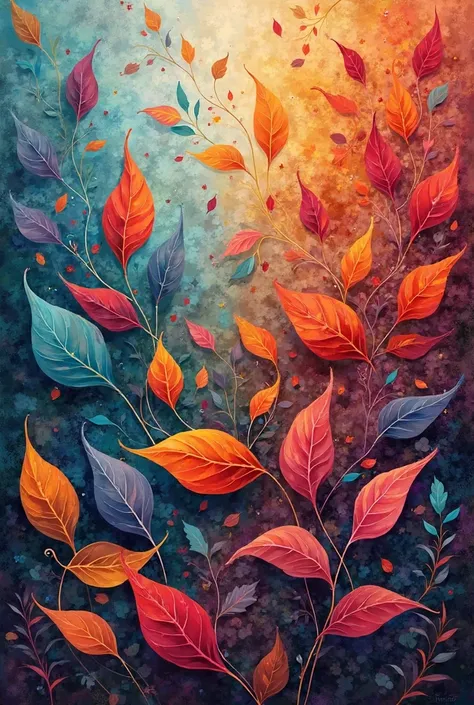 Describe a lot of leaves in an abstract way