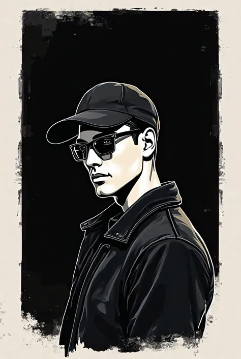 Logo showing a man wearing a cap and glasses and saying THE BLACK'S STYLE 