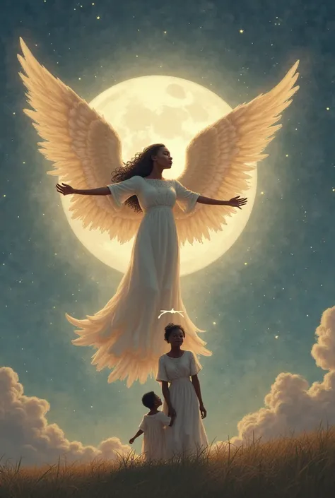 Angel watching over my black wife and son at night