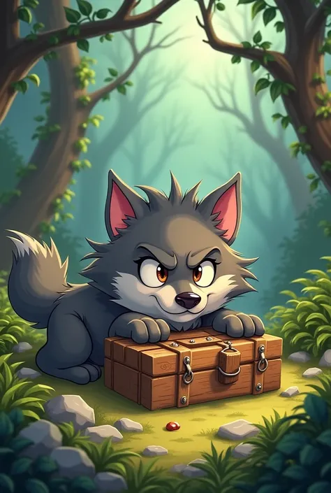 Wolf posing lying down trap cartoon