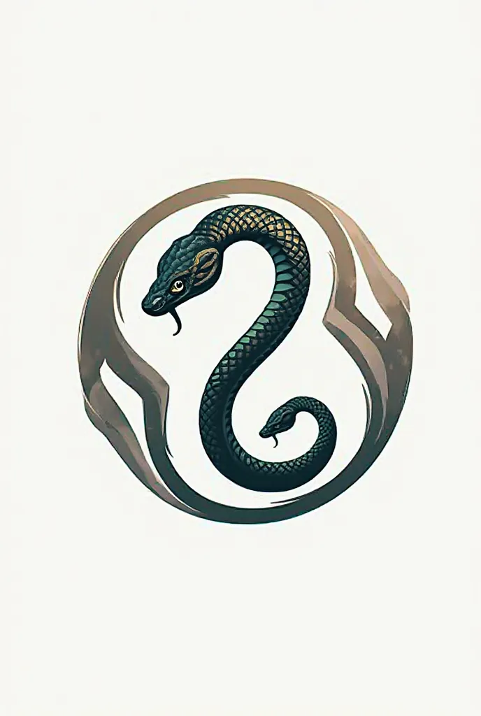 Create a logo with 2 snakes 