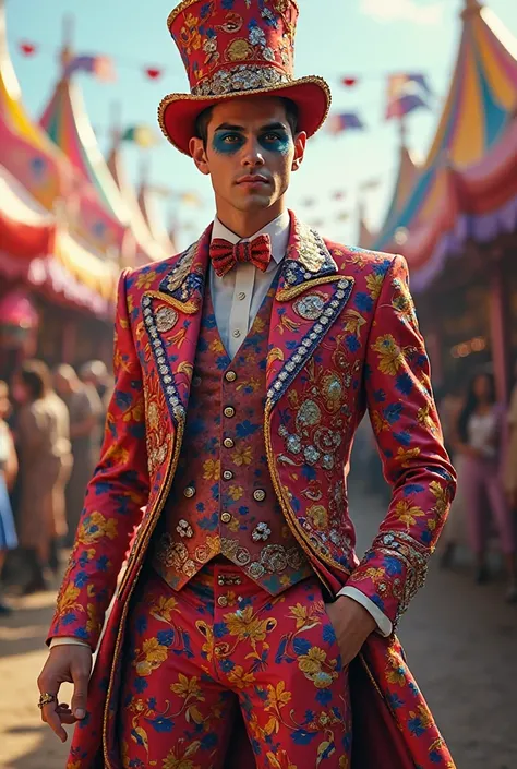 American actor Taylor Lautner dressed in a Carnival costume