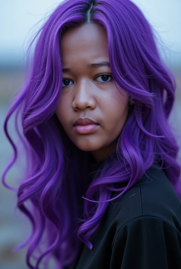 Purple and wavy hair 