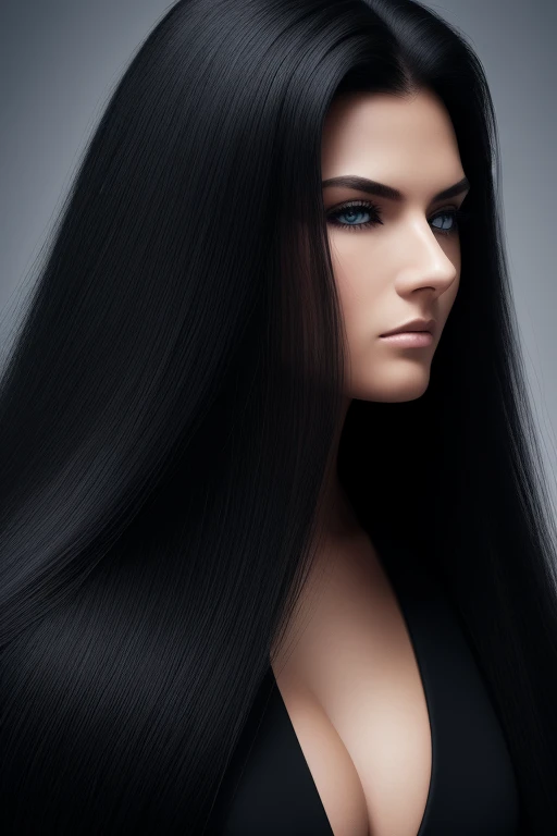 jet black hair,most very long hair,most very lion hair,most very wolf hair,most very frizzy hair,coarse hair,most very spread hairstyle,thick hair,fluffy hair,most very heavy weight hair,hair covering left eye,heavy looking hairstyle,most very voluminous h...