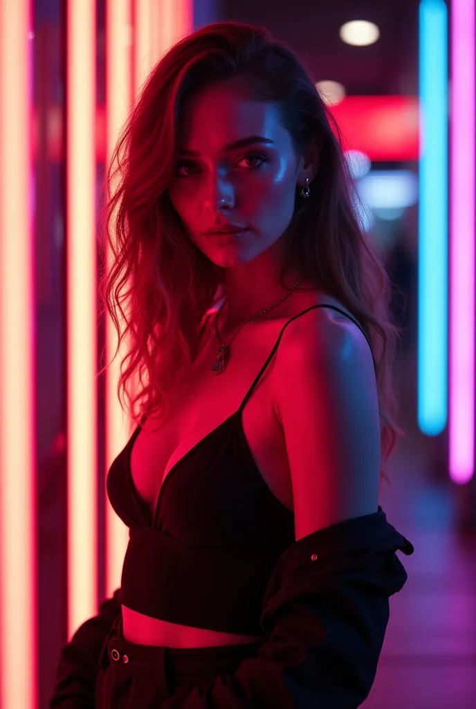 Woman model neon