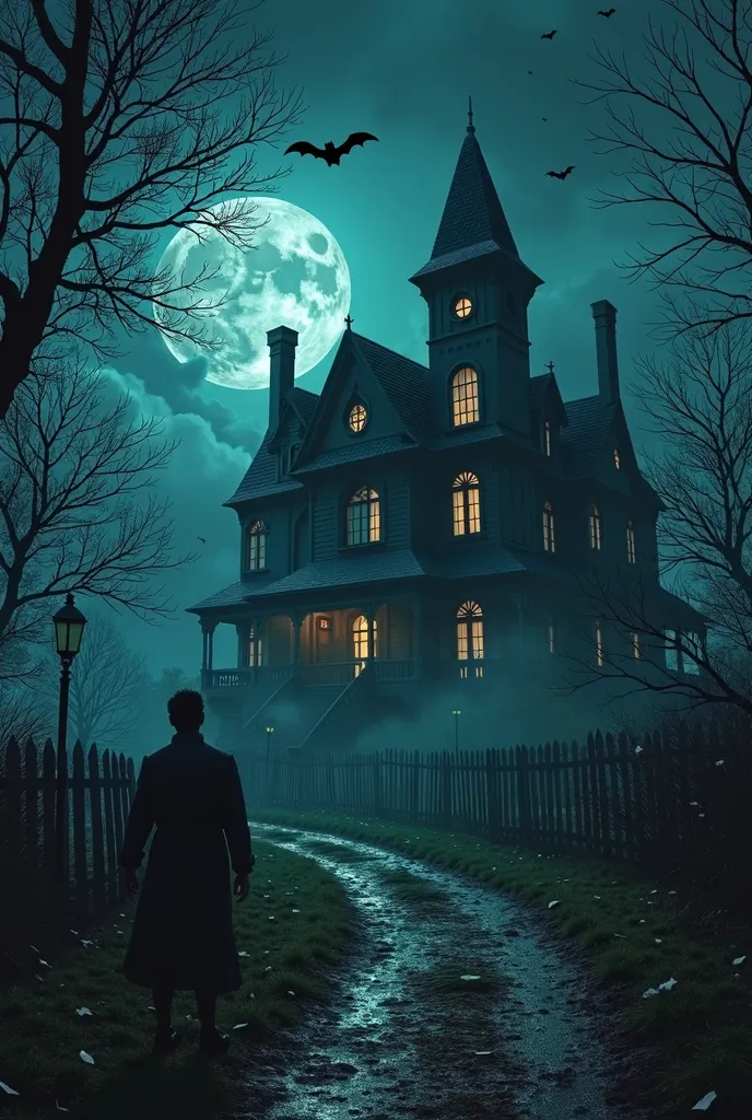 Scene 1 – Introduction to the Haunted Mansion
A spooky old mansion stands outside the village at night. Bats fly around, and broken windows creak in the wind. Villagers look at the mansion from a distance with fear in their eyes.
Caption: "They say a ghost...