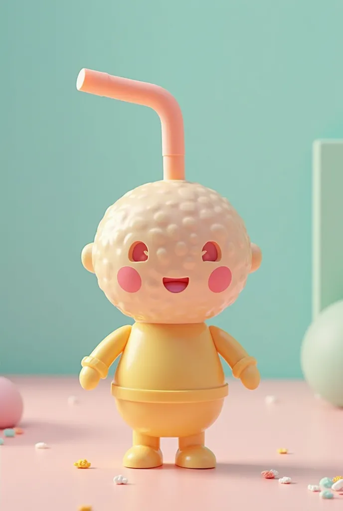 Make me a doll that's a cereal cup with a straw and the cup that's like plastic