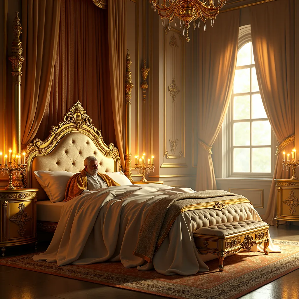 mattresses​ mix with gold in king room