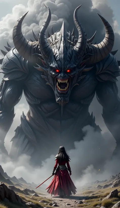 Opposite her loomed a massive dark demon, its entire body engulfed by swirling black mist. Its eyes resembled two bottomless pits, emanating an aura of killing intent so heavy it seemed to crush the air itself. The demon lord’s deep, menacing voice echoed,...