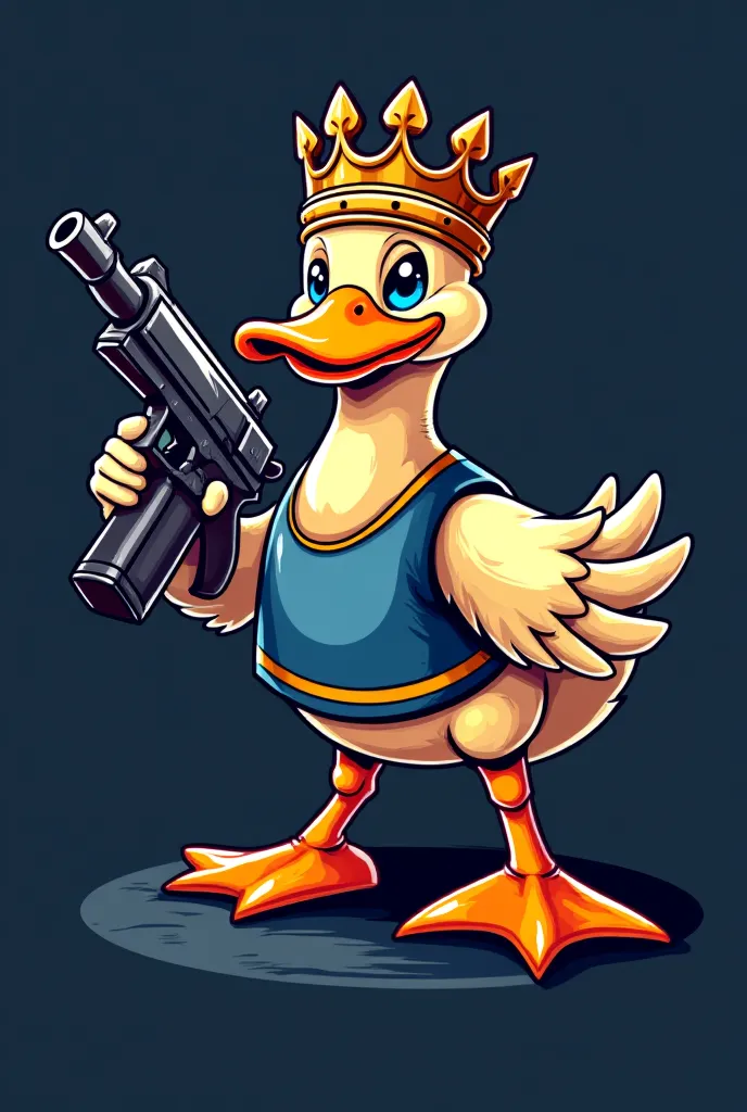 A gamer logo with a duck holding a gun and a crown on its head And the name TEAM LAZIO7