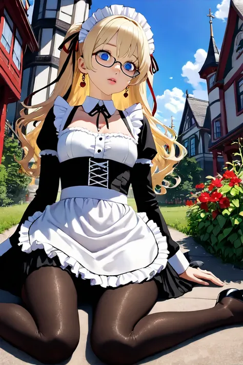 girl doing a photo shoot, animeのcute女の子, ((one girl)), ((baby face:1.5)), ((cute:1.5)), 
break 

#Clothing Accessories 
(((Black and white)Gothic maid outfit) : elegant + ( dirndl) + gothic fashion +  dark gothic  + ( black corset ) + ((Black and white)Hea...