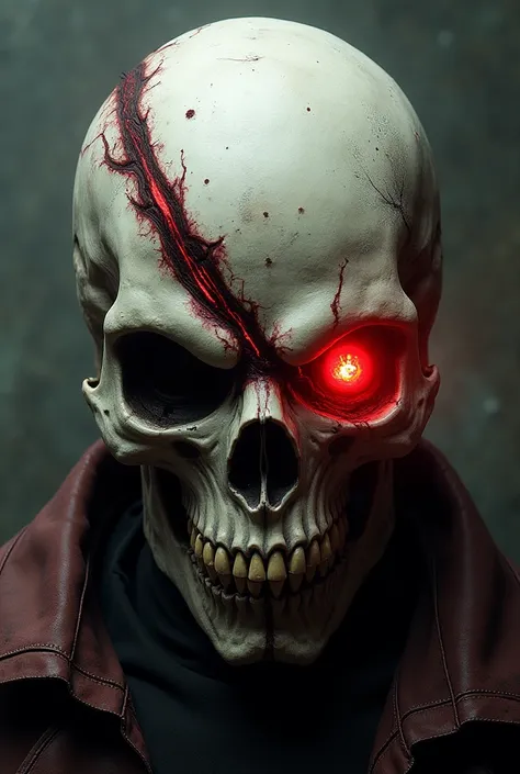 Create a changed sans with a scar on one eye and with the red aura of the eye 