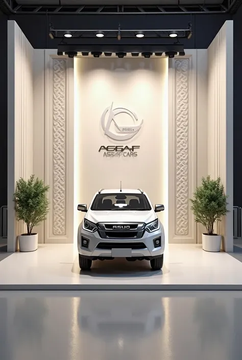 "A highly realistic and ultra-detailed 3D-rendered side wall decor designed as a dedicated backdrop for car photography, specifically inside a professional car photography studio. The wall is precisely 3.5 meters tall, ensuring a well-proportioned and visu...