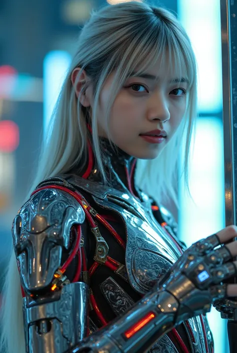 A cyborg girl is born with the exoskeleton and abilities of a wolf.
UHD, masterpiece, accurate, super detail, high details, high quality, award winning, best quality, highest, 16k, detailed face, realistic textured skin, perfect anatomy, perfect fingers, H...