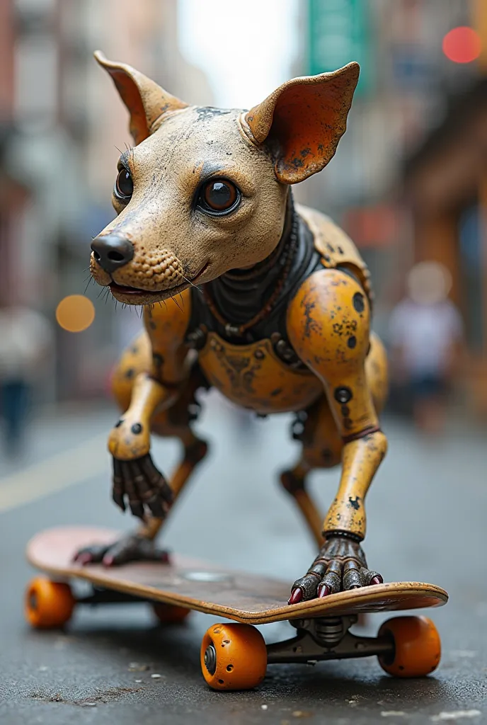 Make a Pincher dog out of a skateboard