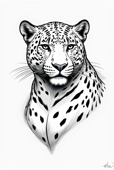 I only want the jaguar's bust in black and white without filling, With line only