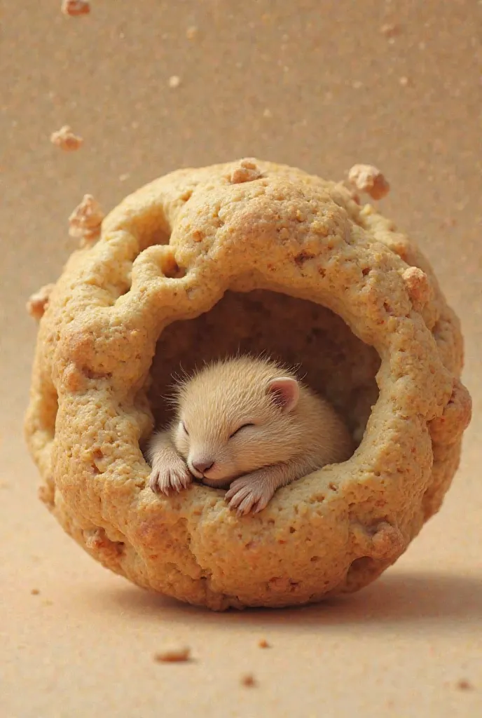 A cookie with the arm and leg of a bedside burrow going to sleep