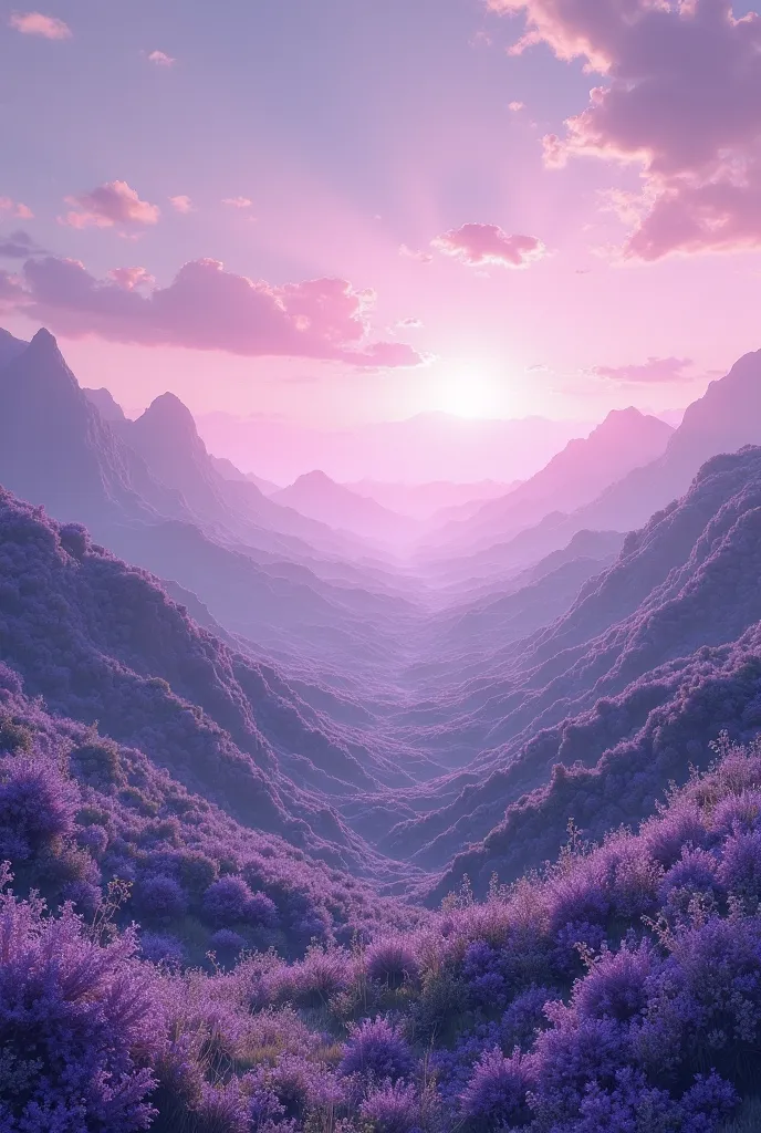 Violet spiritual landscape without people 