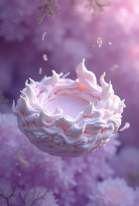 Sour cream nest with purple background without details 