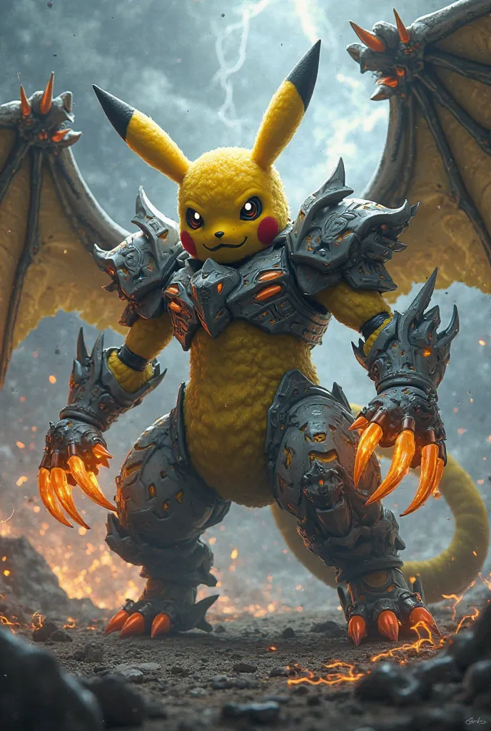 Merger between Pikachu and Wargreymon
