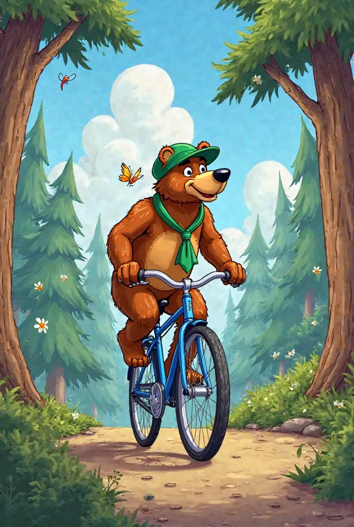 Yogi bear ride a bike