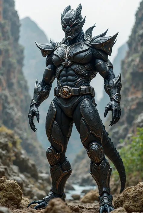 A black male power ranger for a new season called primal force based on dinosaur suits but human rangers no tails