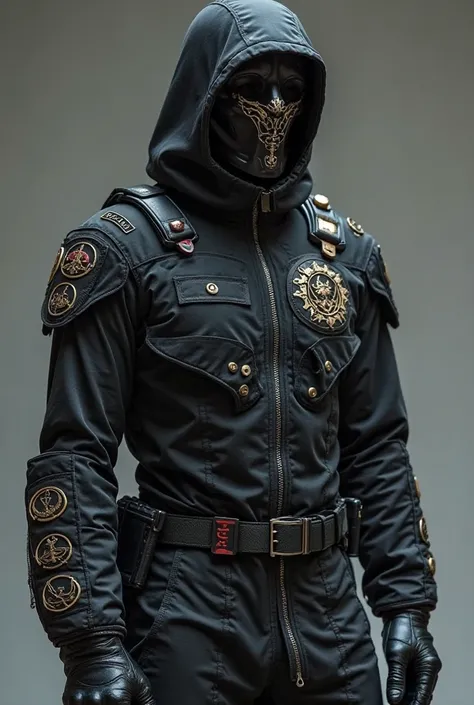 The Specters of the Veil clothing is a mix of military modernity and ritual sophistication, reflecting their duality between the technological and the symbolic.

 Modern design: Their suits consist of tight-fitting jackets and tactical pants in colors dark...