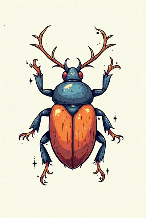 Make me a stylized beetle to color on Ai