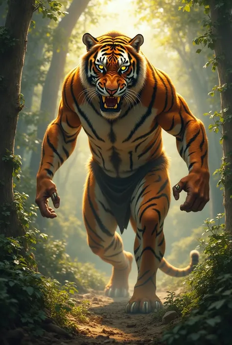 A man in the skin of a tiger 