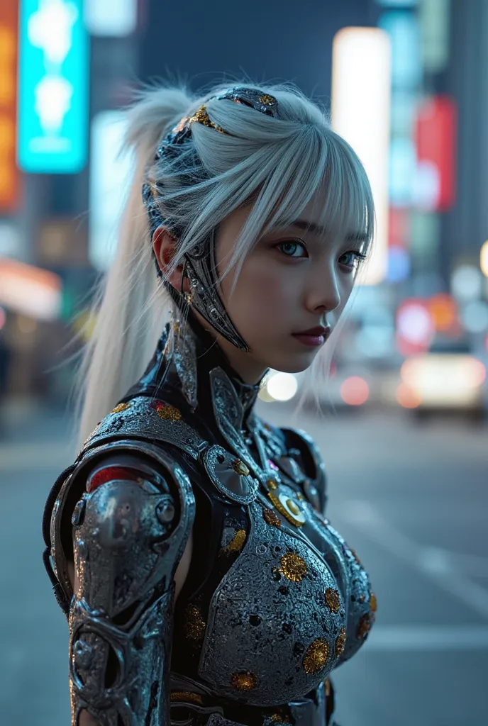 A cyborg girl is born with the exoskeleton and abilities of a wolf.
UHD, masterpiece, accurate, super detail, high details, high quality, award winning, best quality, highest, 16k, detailed face, realistic textured skin, perfect anatomy, perfect fingers, H...