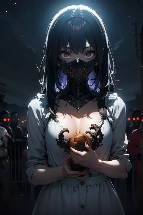 Night Skyに浮かぶ大蛇、,background（Night Sky、You can see the Earth、Atmosphere）、Jormungand、theme（Doomsday Battle）。 Artistic Elements Give Depth to the Work . The overall atmosphere is creepy and nightmarish ..., With a unique artistic touch. This movie is、horror m...