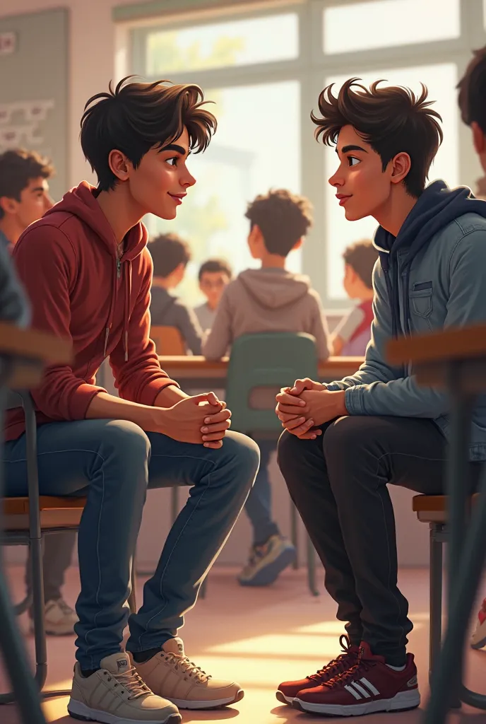 Aarav sits in a busy classroom, casually chatting with his friend Rohan.

He looks around and asks, "Where’s Maya?"

Rohan looks confused. "Maya? Who’s Maya?"
