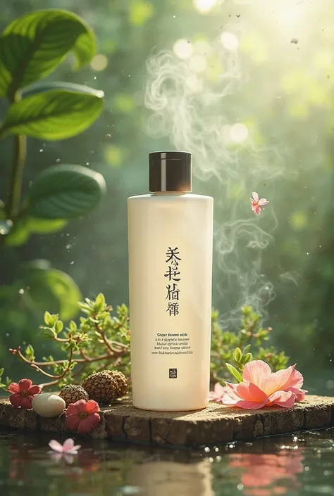 facial cleanser bottle advertising photo in vietnamese