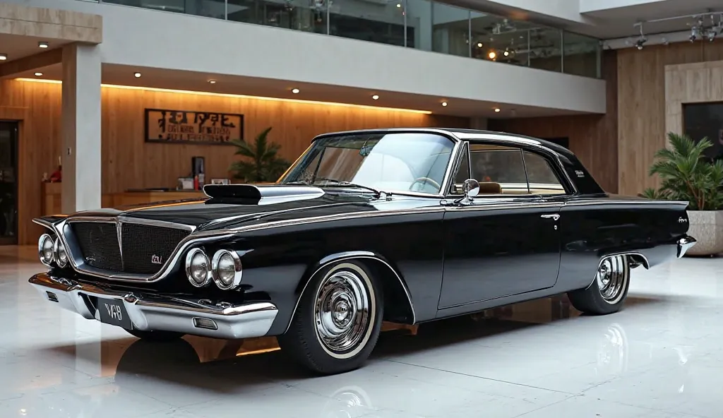 In sleek showroom 1960 Dodge Charger in