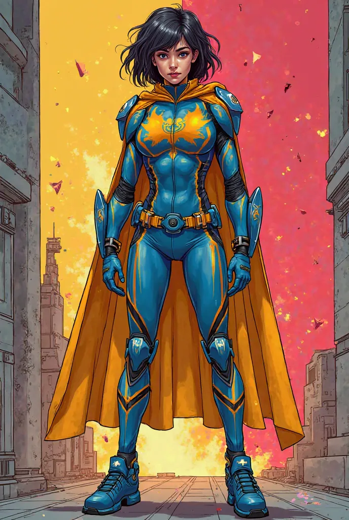 A superhero costume inspired by Hydra, but for a ager, comic style