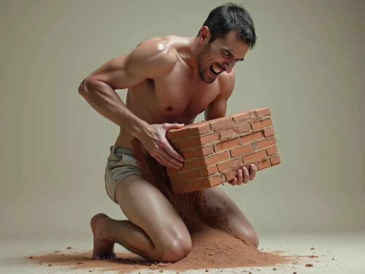 man shitting an ACTUAL brick