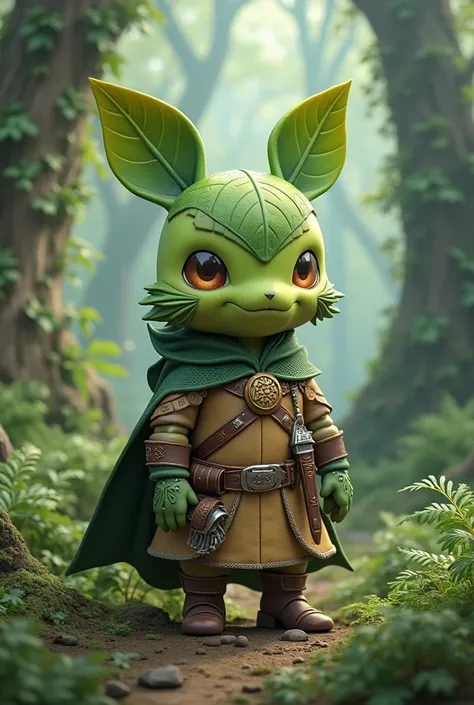 Chikorita con traje de dungeons and dragons 