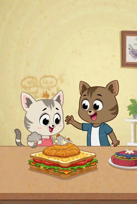 Sure! Here’s a fun cartoon story idea for YouTube. You can turn this into an animation or voice-over video:

Title: The Lost Sandwich Adventure

Story:

Scene 1: In the Kitchen
A funny little cat named Milo is making the biggest sandwich ever. He stacks ch...