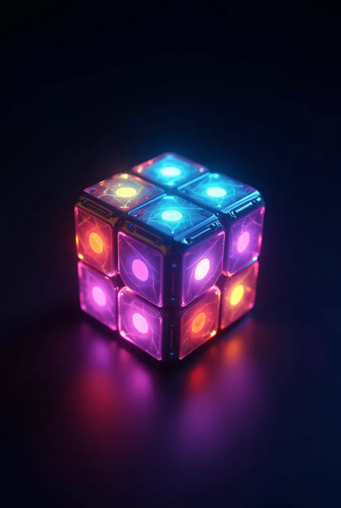 Make a RGB glow dice logo with black background 