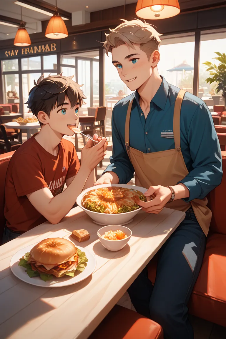 2 men　Family restaurant
