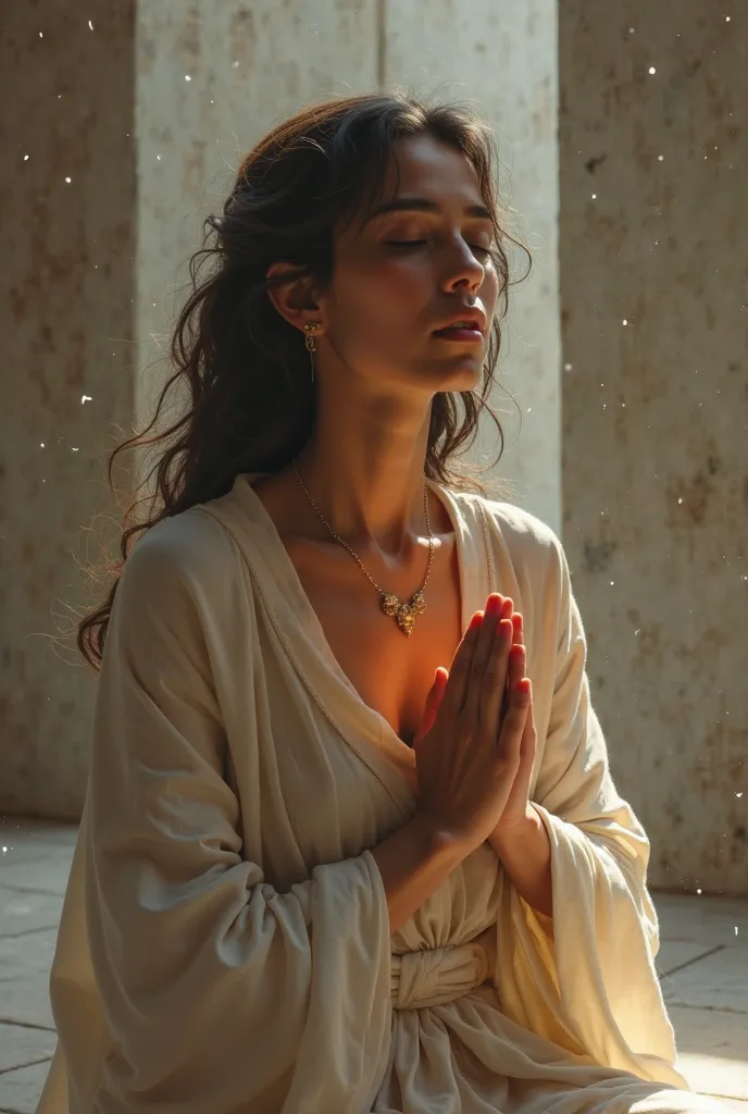 Brown skin woman praying 